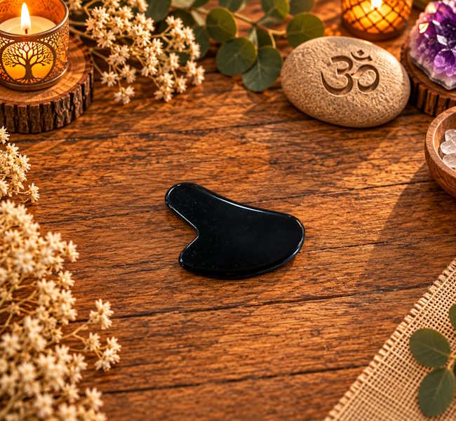 Gua sha Obsidiana corazón